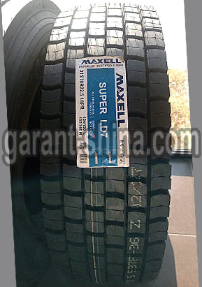 Maxell Super LD7 (приводная) 315/70 R22.5 154/152L 18PR - Фото протектора с этикеткой